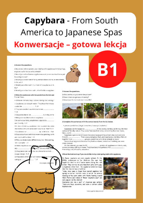 Capybara - From South America to Japanese Spas - konwersacje - gotowa lekcja