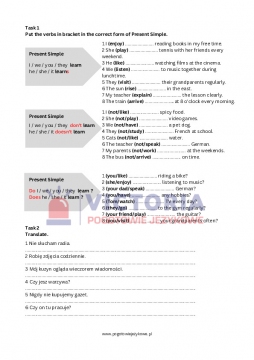 Extra Tasks for English Class A2+ – unit 1