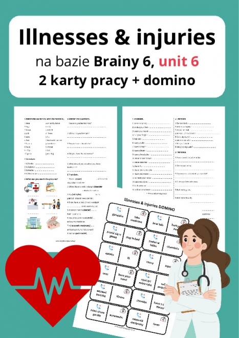 Illnesses & injuries na bazie Brainy 6, unit 6