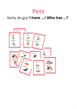 Pets - karty do gry 'I have ... who has ...?'