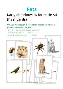  Pets - karty obrazkowe A4