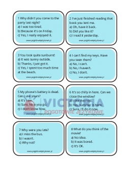 Reakcje językowe - speaking cards (72 karty)
