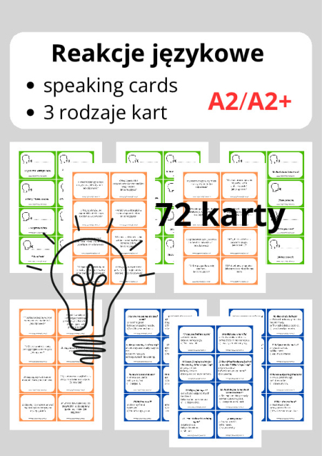 Reakcje językowe - speaking cards (72 karty)