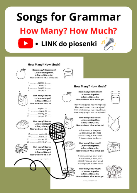 Rzeczownki policzalne i niepoliczalne 6 (Songs for Grammar: How Many? How Much?)